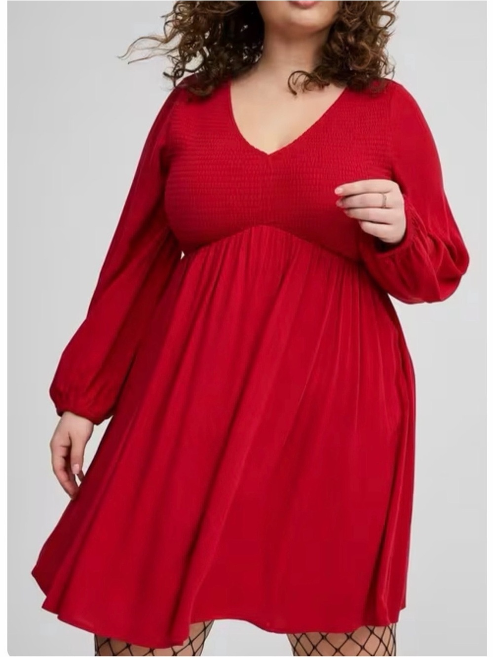 Torrid Babydoll Mini Dress Red